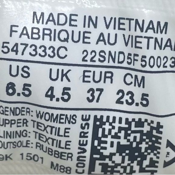 Converse Chuck Taylor All Star Sneaker Low Top White Red Womens 6.5 - Picture 7 of 7